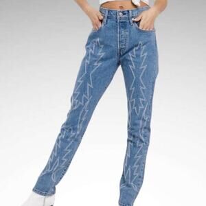 Levi’s 501 Skinny Western Embroidered Jeans Size 30